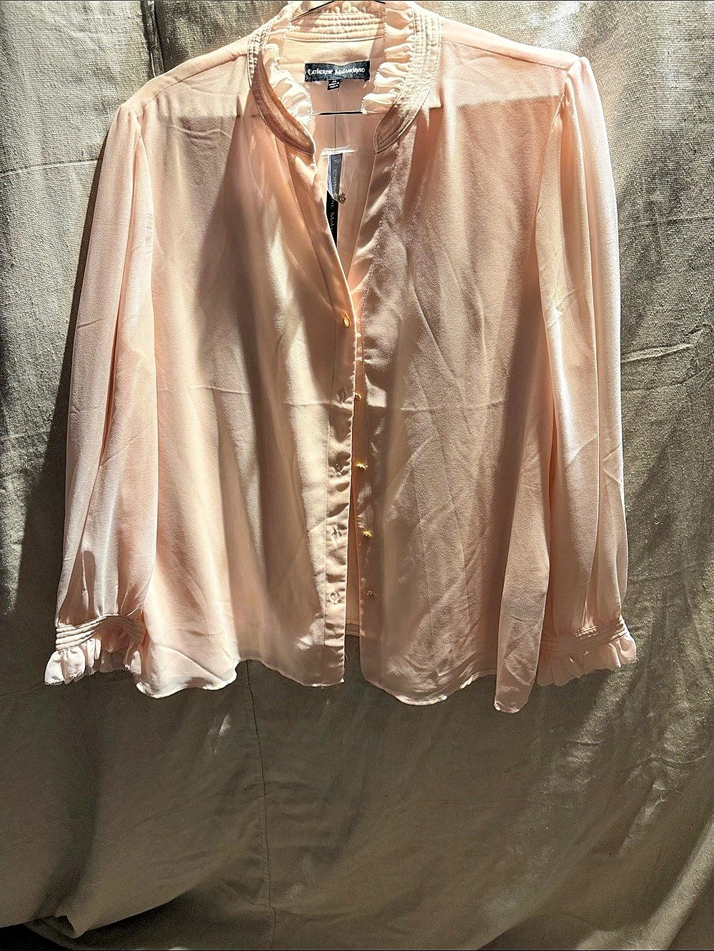 Catherine Malandrino Pink High Neck Long Sleeve Blouse Large if you enjoy you ne